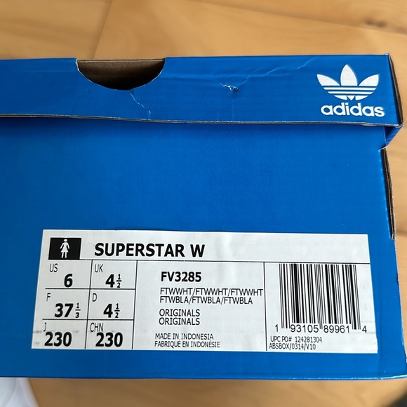 Adidas Superstar, white, US4.5M/6W - Picture 8 of 9